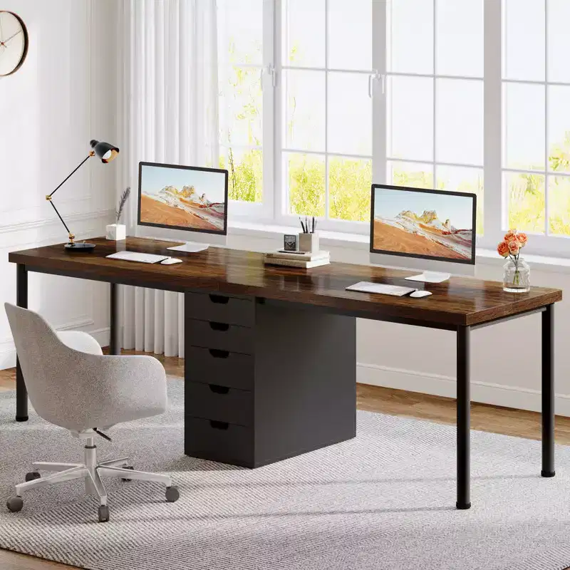 Lantine 78.74 Inches Computer Desk with 5 Drawers