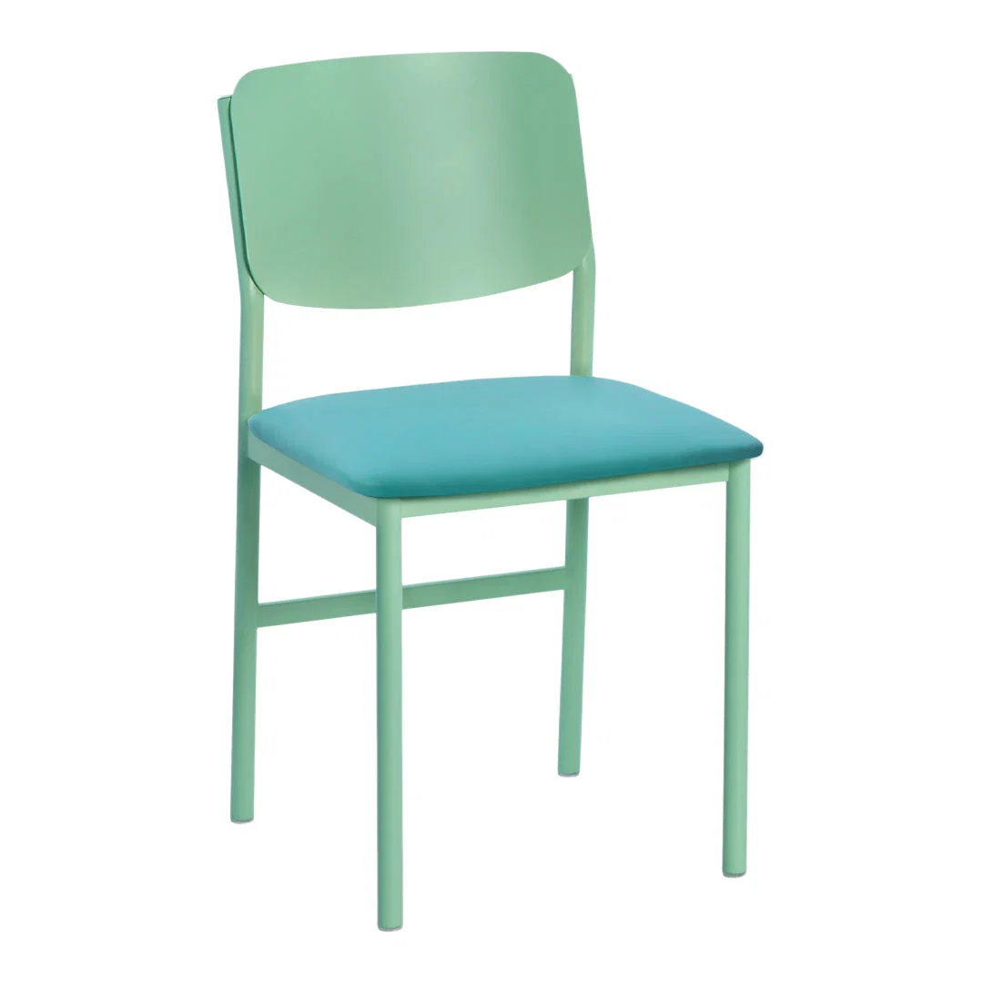 Contemporary Upholstered Side Chair with Wide Seat & Curved Backrest for Dining Room