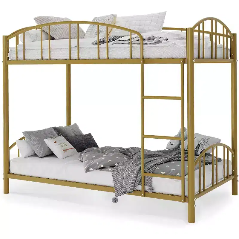Twin Bunk Bed with Stairs, Metal Bunk Bed Frame with Guardrail for Kids and Teens, Space-Saving for Bedrooms and Dorms