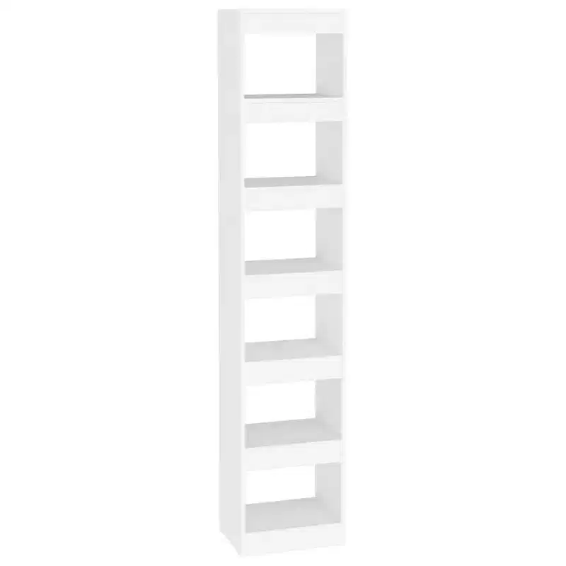 vidaXL Book Cabinet White Engineered Wood 15.7x11.8x77.9 in