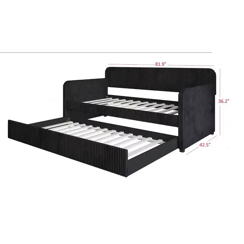 Home Design Melissa Twin Upholstered Daybed with Trundle