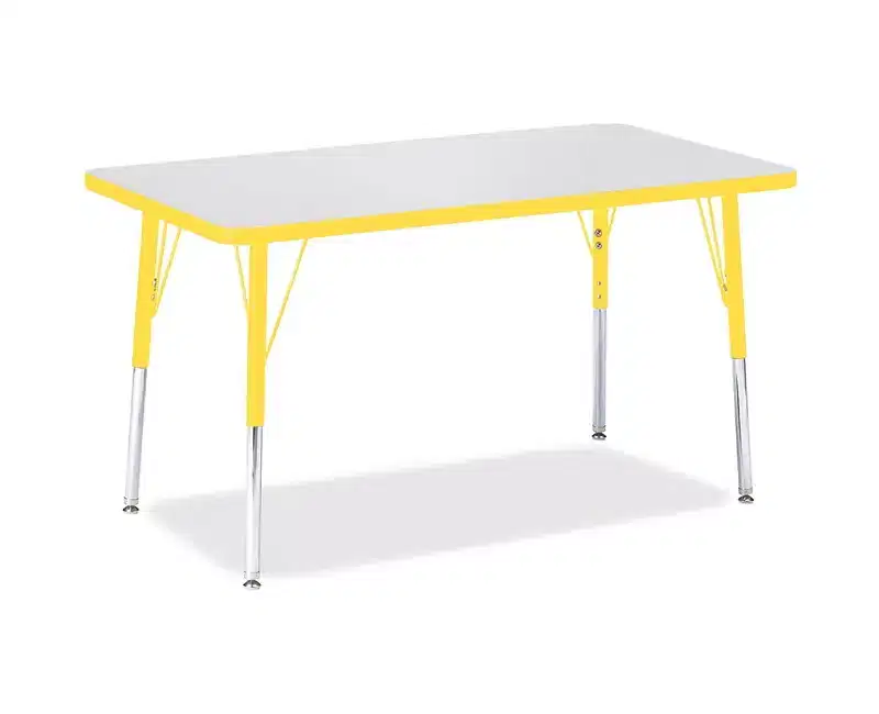 Adult Height Color Edge Rectangle Activity Table 24x36 - Yellow