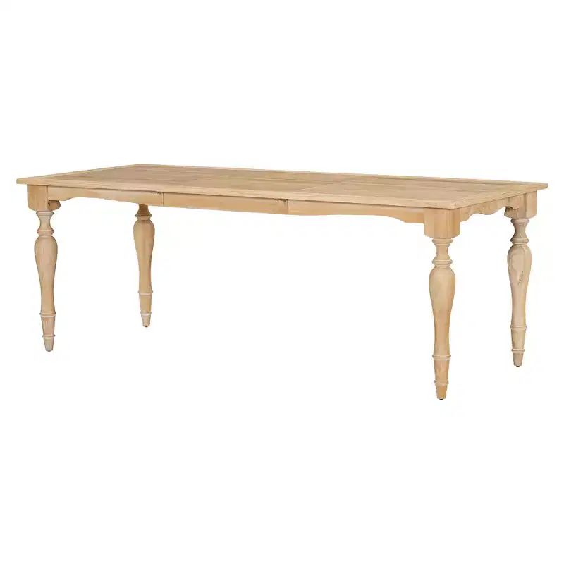 MAYEERTY 82.7 Vintage Traditional Extendable Dining Table, 23.6 Removable Leaf Natural Finish