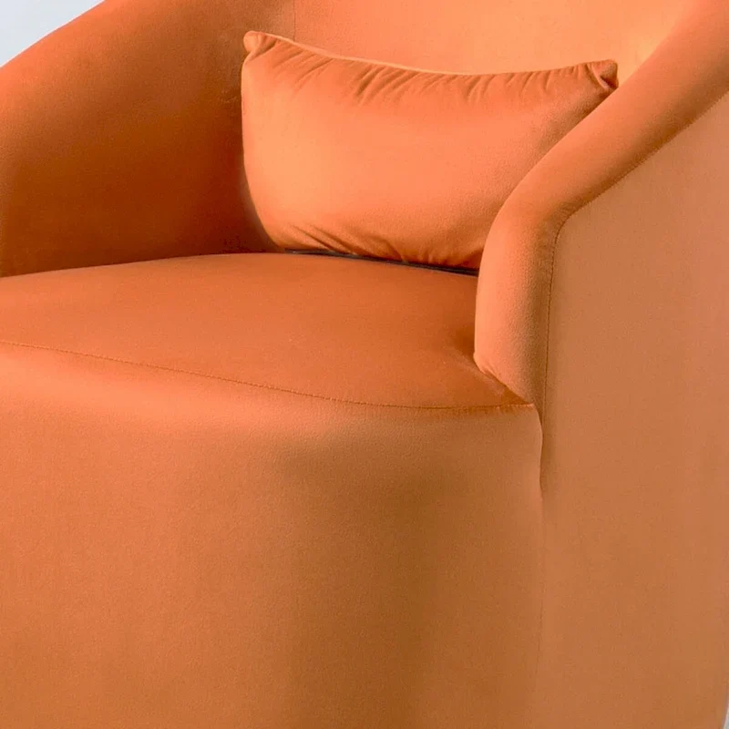 US Pride Furniture Accent Chair with Barrel-shaped Design and 360 Degree Swivel Feature