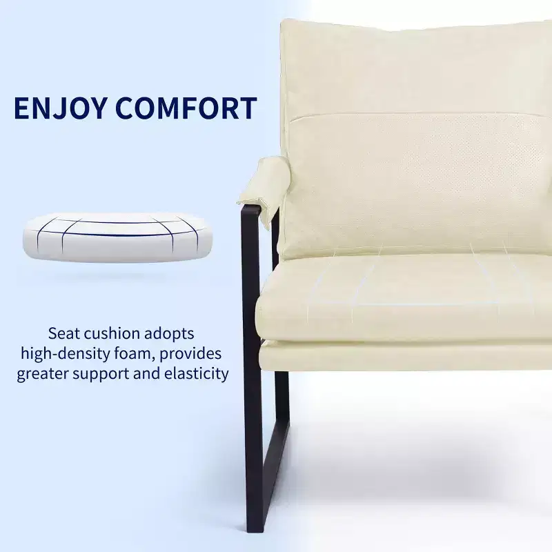 Subrtex Upholstered Modern Accent Chair with Metal Frame