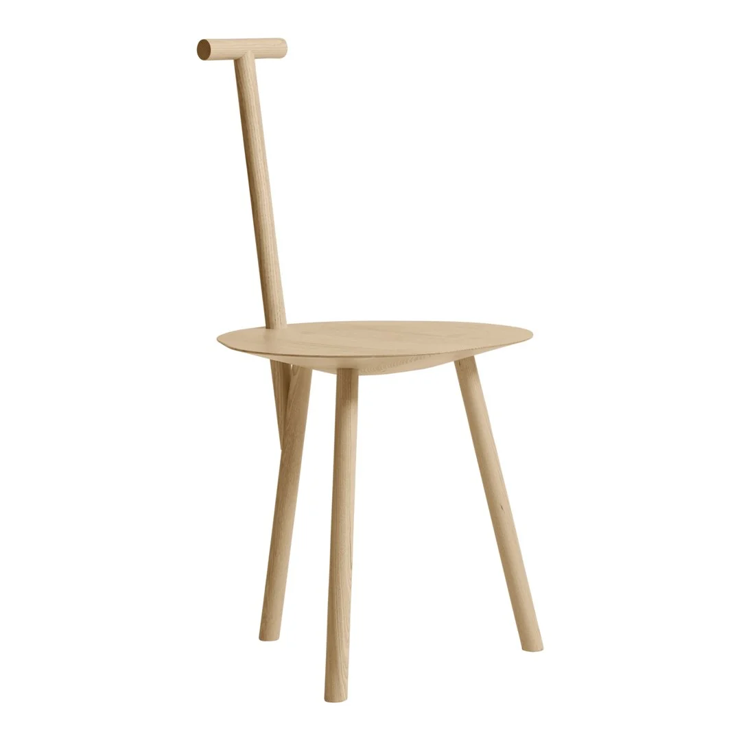 Artisan Solid Wood Side Chair with Rural-Inspired Spade Handle Form for Dining Room