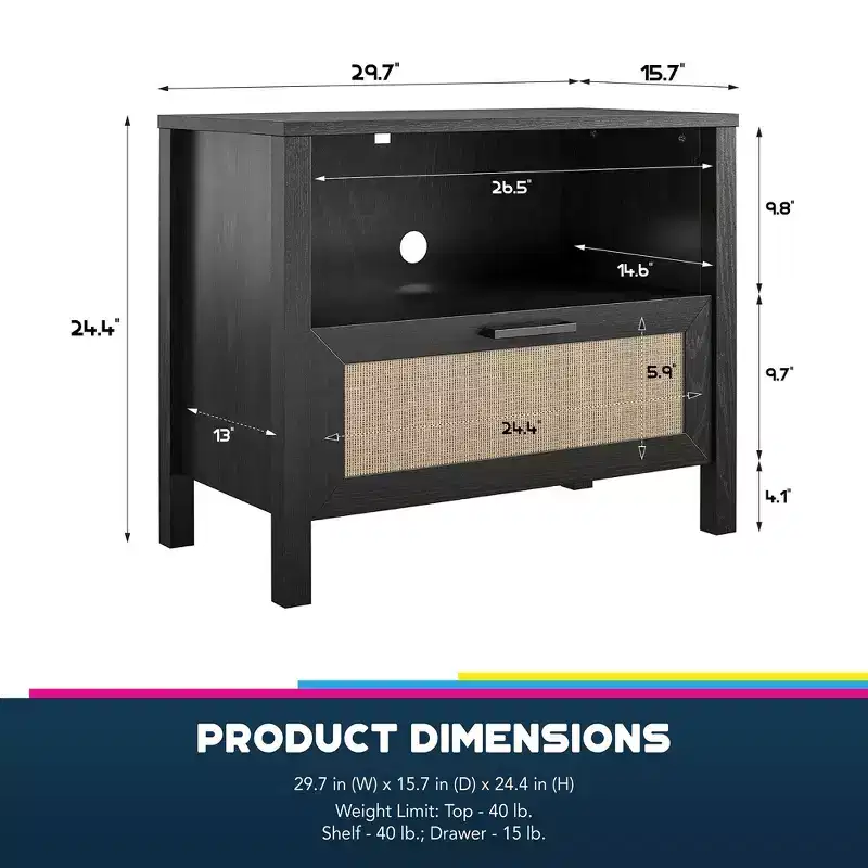 Novogratz Shay 1-Drawer Nightstand