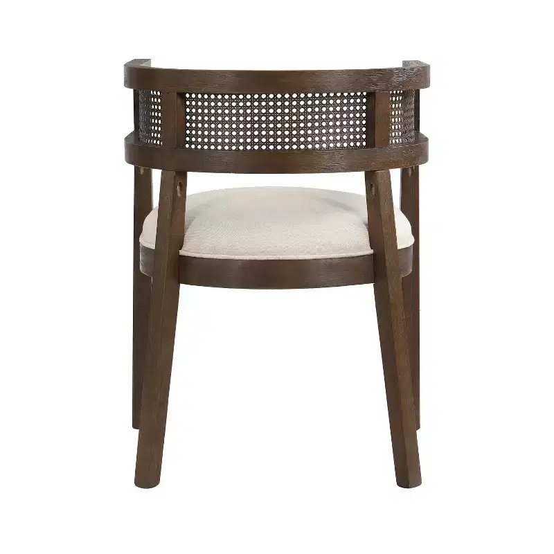 Christopher Knight Home Cinnabar 19.75 Seat Height Upholstered Rubberwood Tub Dining Chairs with Cane Back(Set of 2)