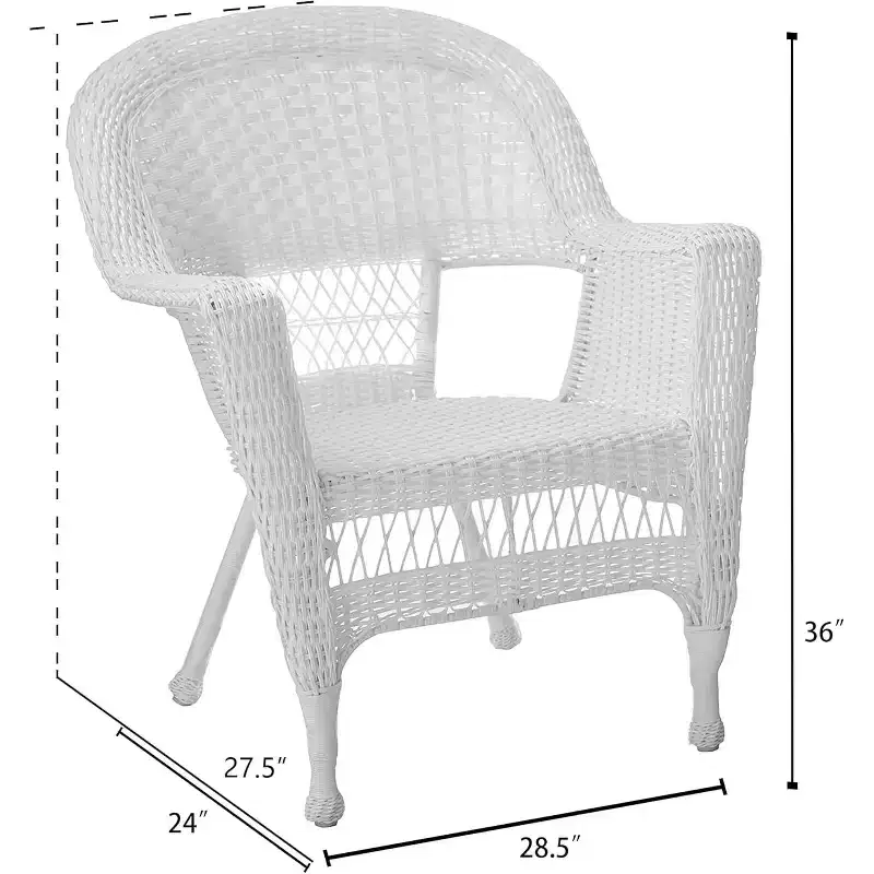 HomeStock Zen Zone Chair Set of 2, Durable Resin Wicker, Weather-Resistant with Cushions