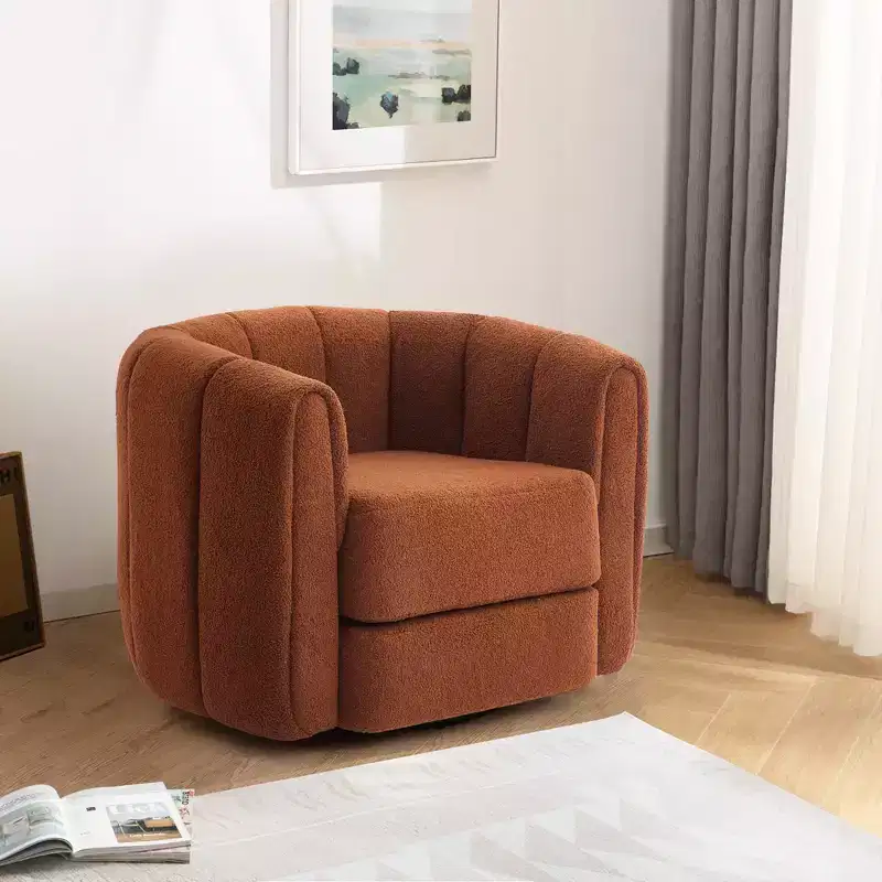 Whisen Modern Swivel Barrel Chair