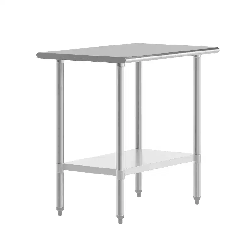Flash Furniture Stainless Steel 18 Gauge Prep and Work Table with Undershelf - NSF Certified