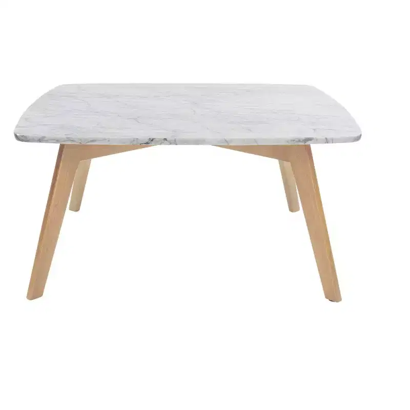 Square Italian Carrara White Marble Coffee Table