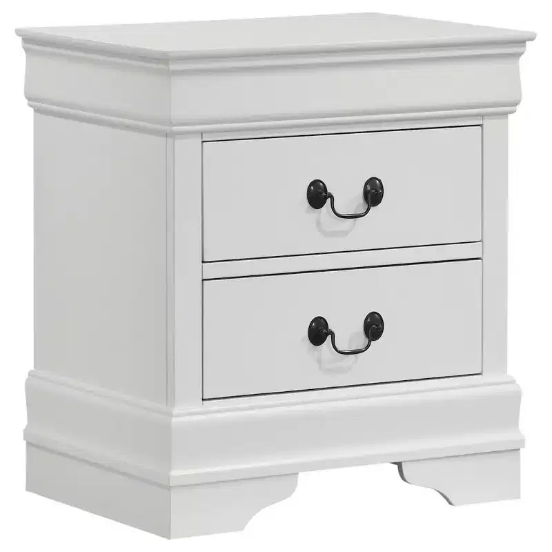 Coaster,Louis Philippe 2-drawer Nightstand Bedside Table White