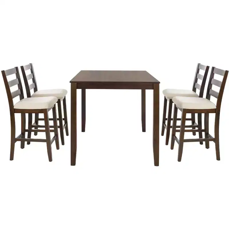 Melvin 5 Piece Pub Set - DNS9200A - Brown/Beige - Safavieh