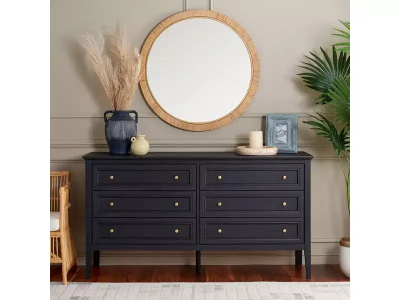 6-Drawer Dresser with Particle Board, MDF & Wood Construction