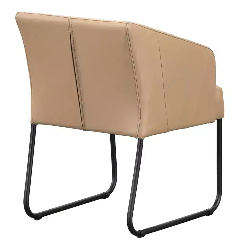 Modern Leather Dining Chair, Khaki