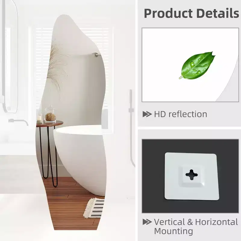 Irregularly Shaped Stone-like Frameless Wall Mirror