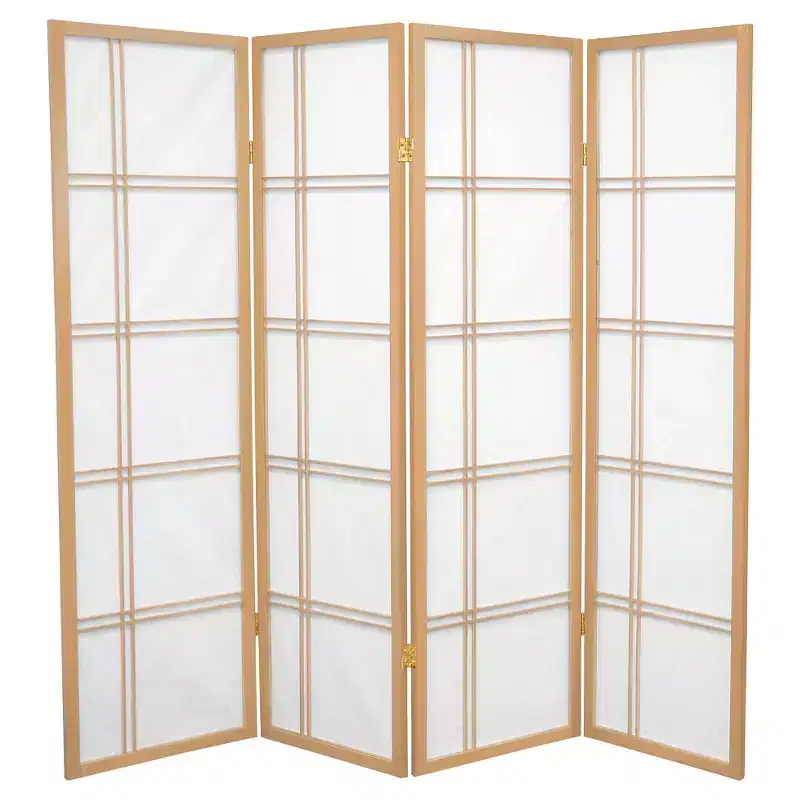 5 ft. Tall Double Cross Shoji Screen (4 Panels)