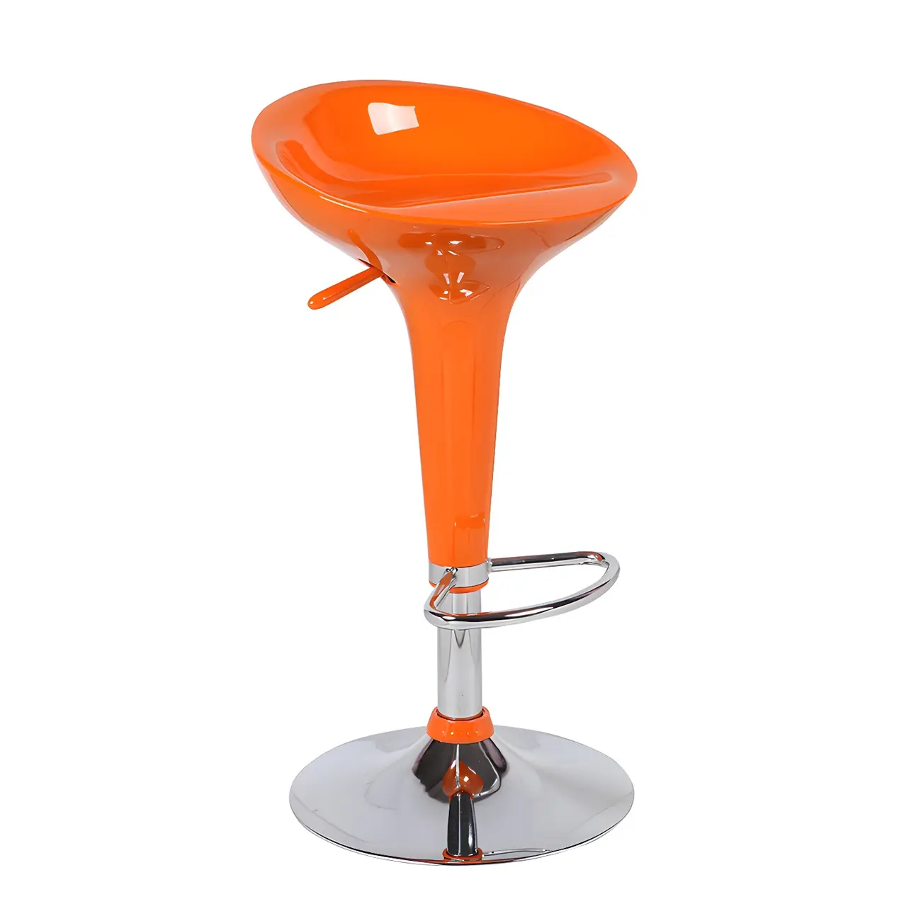 Plastic Chrome Swivel Bar Stool Height Adjustable