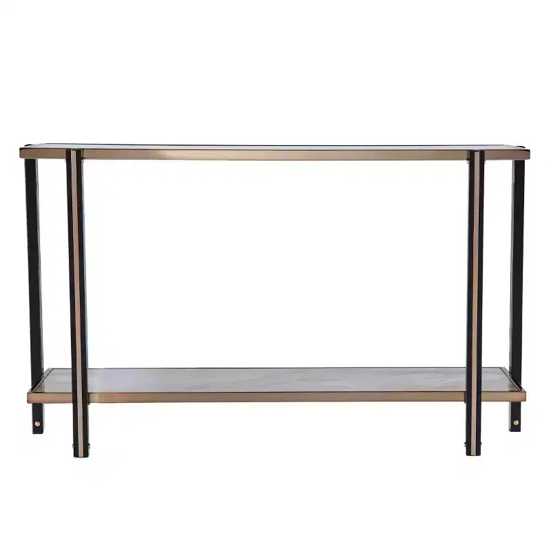 Console Table with Mirrored Top - Champagne