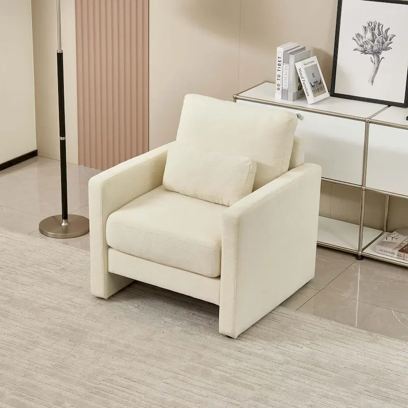 Chenille Upholstered Accent Chair with Armrests