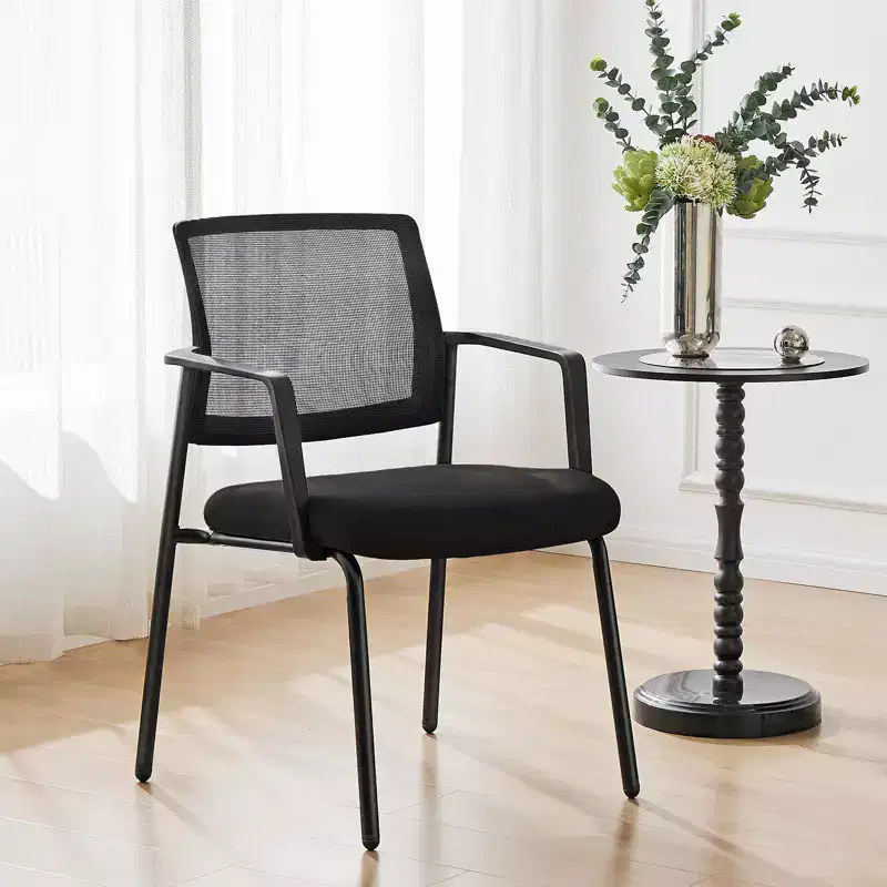 TUYOHW Mesh Criss Cross Chair no Wheels Set of 1,Office Chair with Lumbar Support and Metal Legs,Gaming Chair for Office