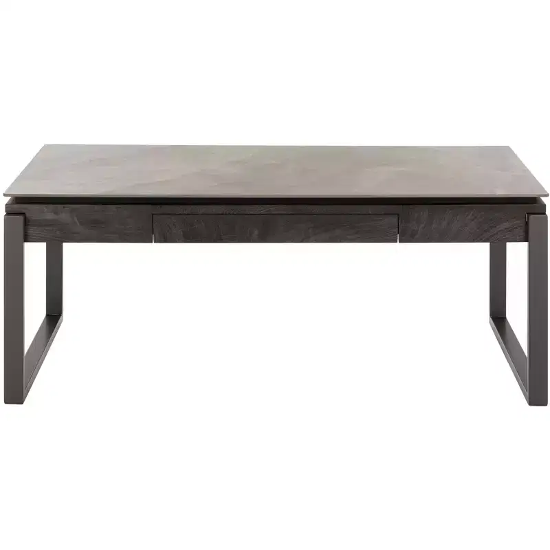 Black / Brown / Grey Rectangle Coffee Table with Drawer, Single