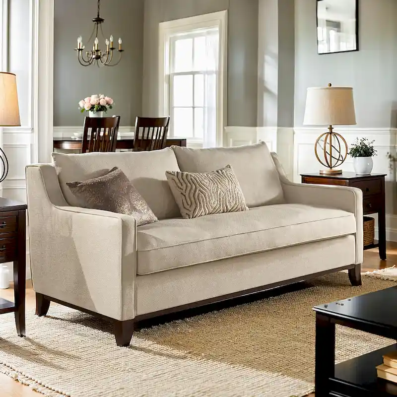 Fabric Sofa with Down Feather Cushions