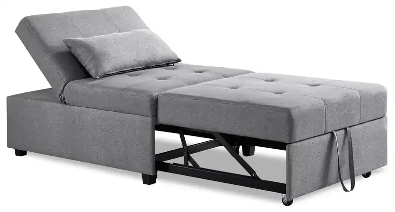 43.75 Fabric Convertible Sleeper Chair with Tufted Cushions
