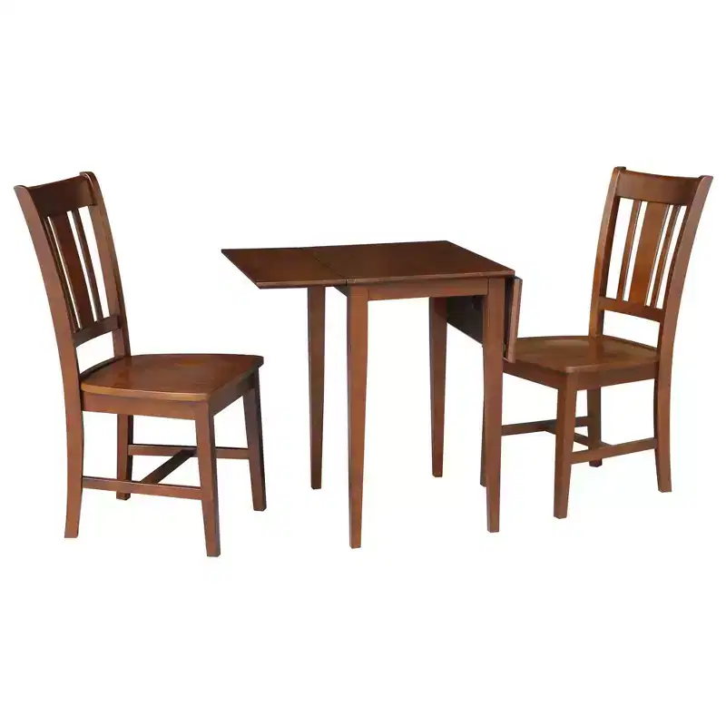International Concepts Small Dual Drop Leaf Dining Table with 2 San Remo Splat