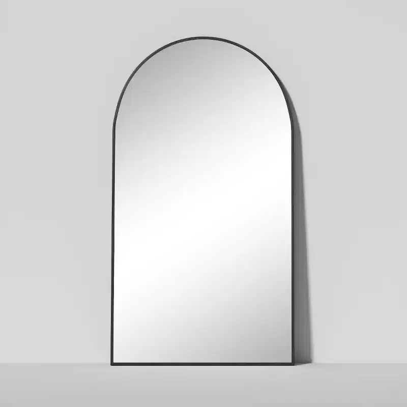 MAYEERTY 71 inch Full Length Mirror Archede Aluminum Alloy Frame Floor Mirror with Bracket Black