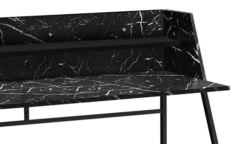 47.25 Office Desk - Black Marble-Look