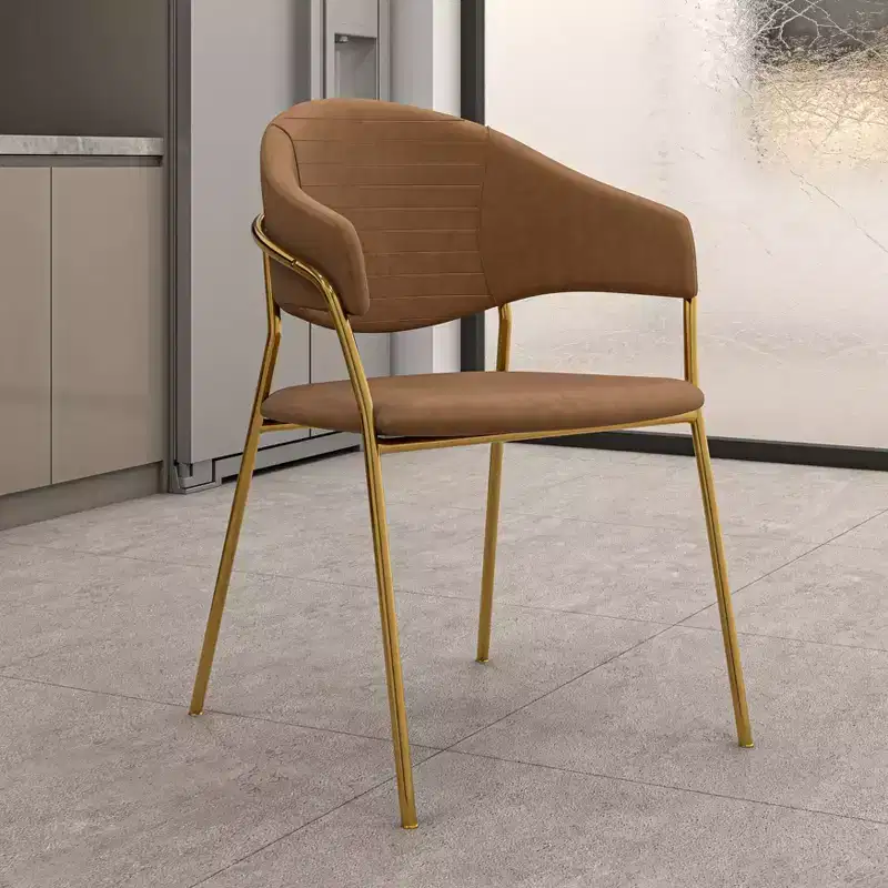 Upholstered Dining Chair Set of 2 Velvet Camelback Stainless Steel Legs 330 lbs