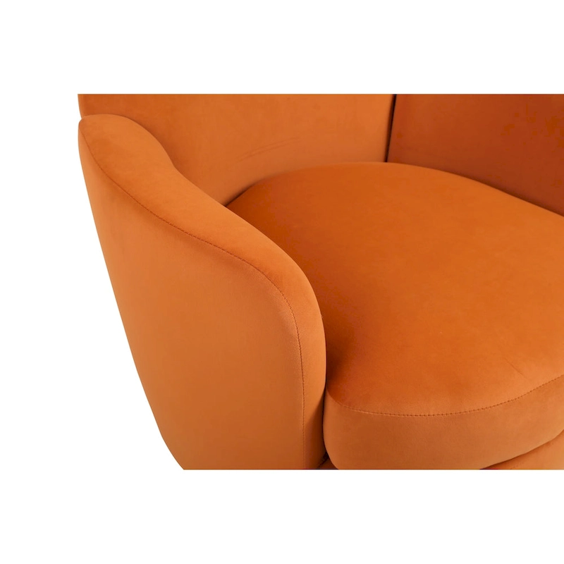 Velvet Swivel Barrel Chair, Swivel Accent Chairs Armchair, Reading Chairs, Round Barrel Chairs with Gold Stainless Steel Base