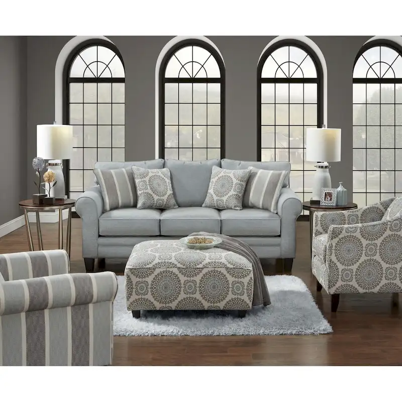 Twilight Grey Rayon Accent Chair