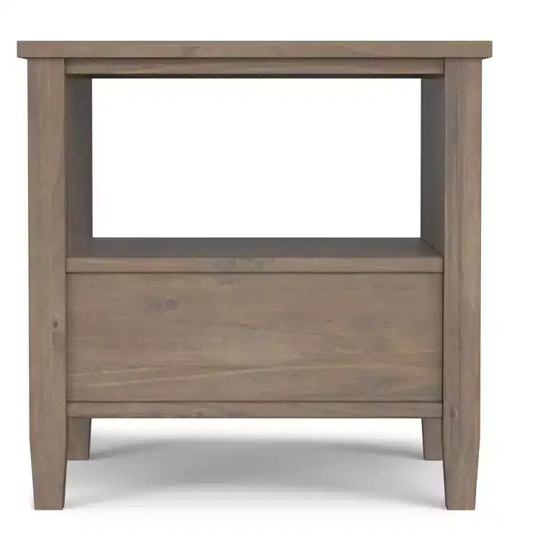 SOLID WOOD 20 inch Wide Rectangle Transitional End Table