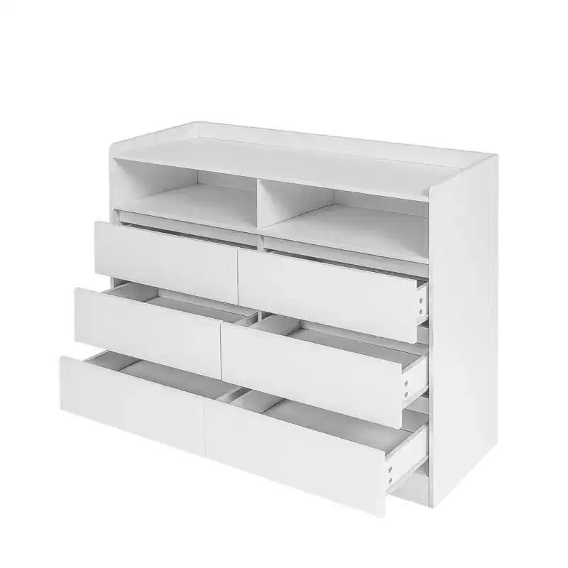 GDFStudio Barnard Modern 51.2 Rectangle Sideboard with 6 Drawers and Adjustable Lighting