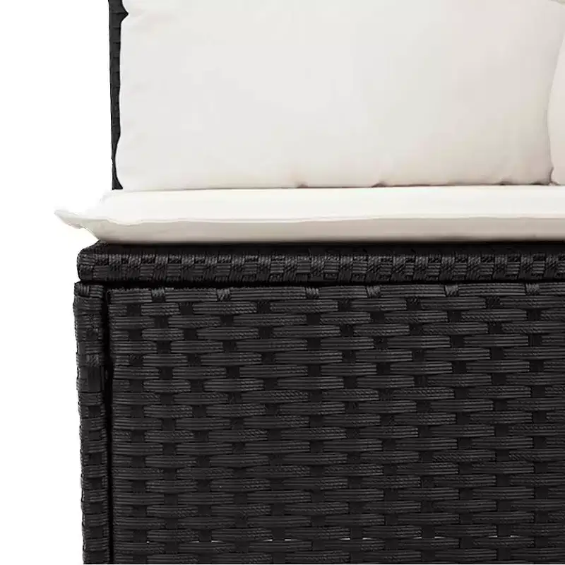 vidaXL Garden Sofa Set Black PE Rattan Large Modular Garden Sofa Set