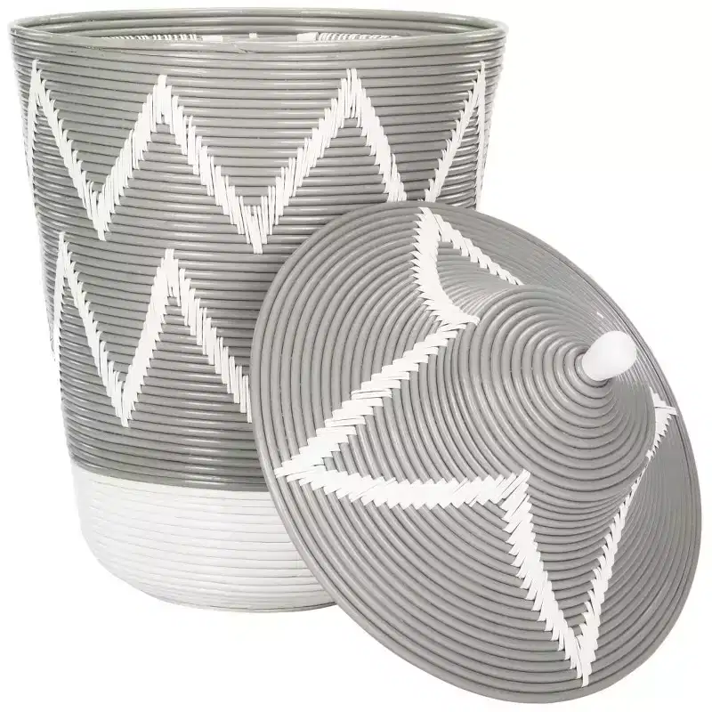 Reina Laundry Basket - HAC6004 - Grey/White - Safavieh