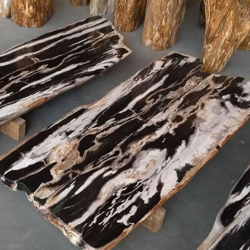Wood & Onyx Dining Table - table is a unique masterpiece, meticulously handcrafted to showcase the exquisite patterns and colors of wood and the...