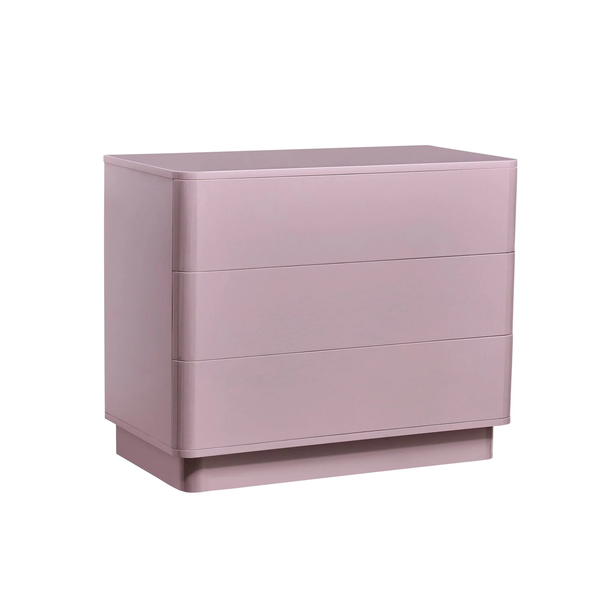 High Gloss 3 Drawer Chest - Violet Ice