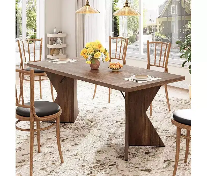 Dining Room Table , 70.9 in Rectangular Kitchen Table Dining Room Furniture with Sturdy Frame, Thickened Long Tabledesk and Dinner Desk