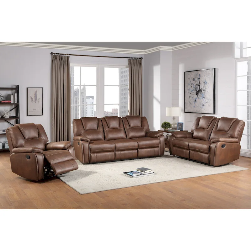 Steve Silver Kameryn Faux Leather Manual Reclining Loveseat
