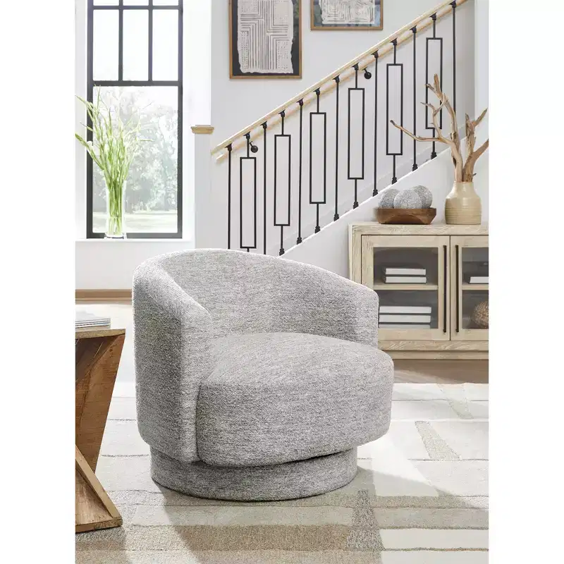 360-Degree Swivel Accent Chair in Stone Gray