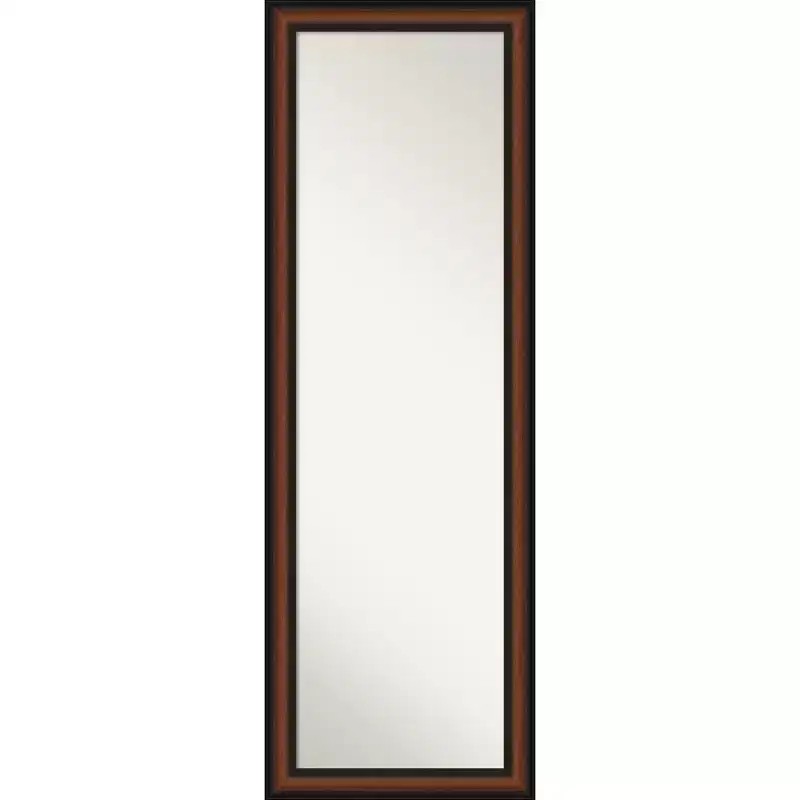 Amanti Art Yale Walnut Non-Beveled On the Door Mirror Full Length Mirror, Wall Mirror 51.5 in x 17.5 in.
