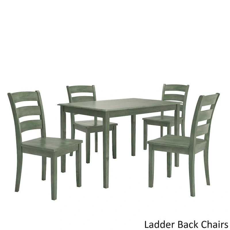 Wilmington II 48-Inch Rectangular Antique Sage Green 5-Piece Dining Set by iNSPIRE Q Classic