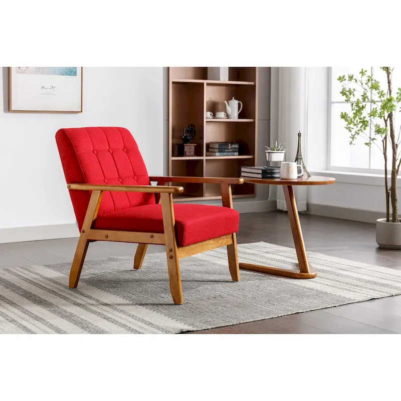 Upholstered Accent Arm Chair with Wood Frame