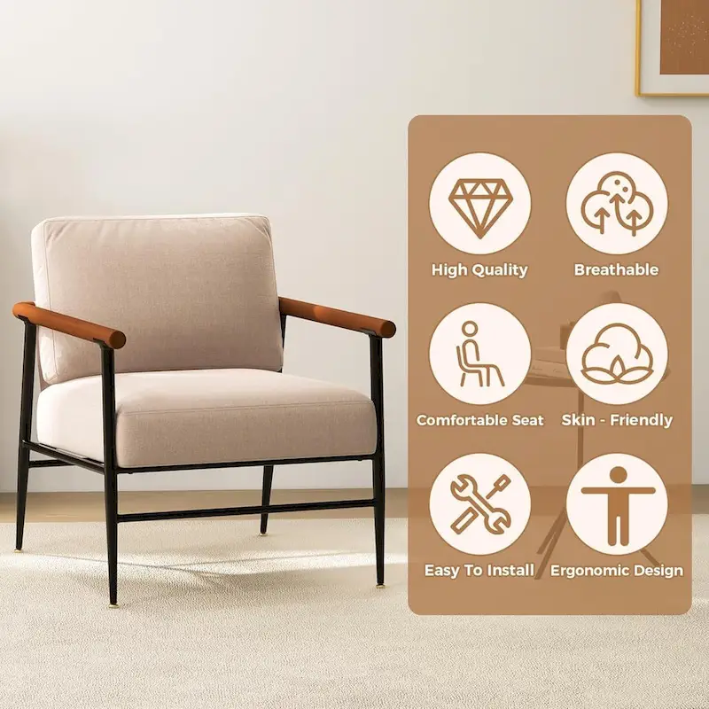Foldable Saucer Chair with Faux Fur Cushion