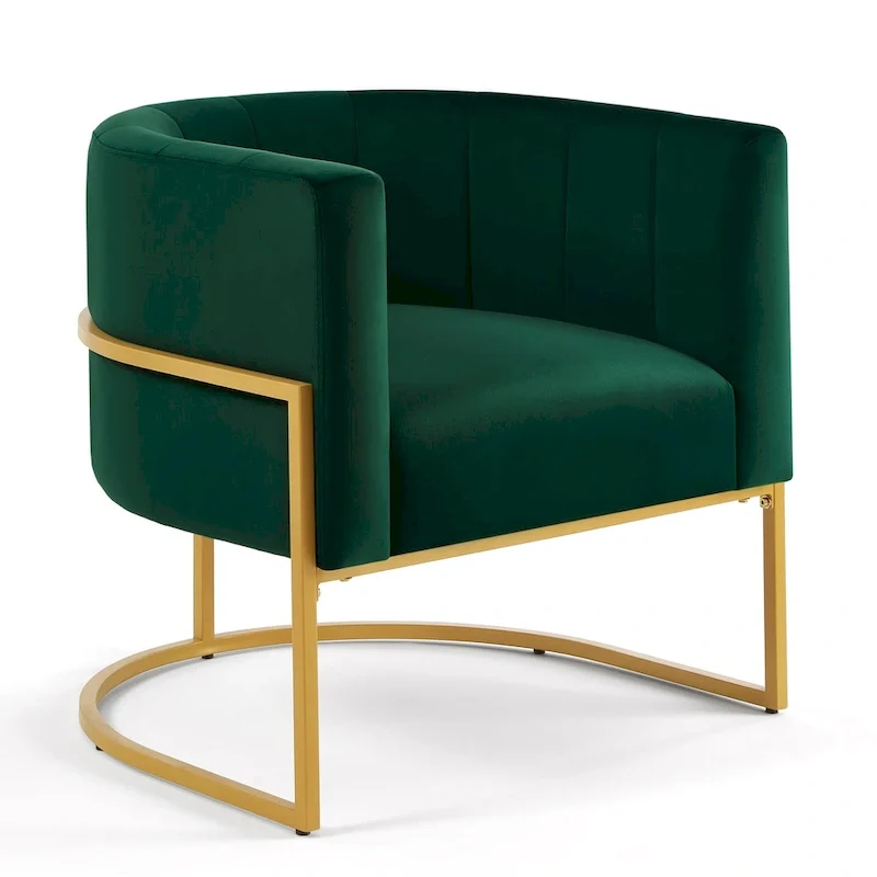 Accent Chair with Golden Metal Stand