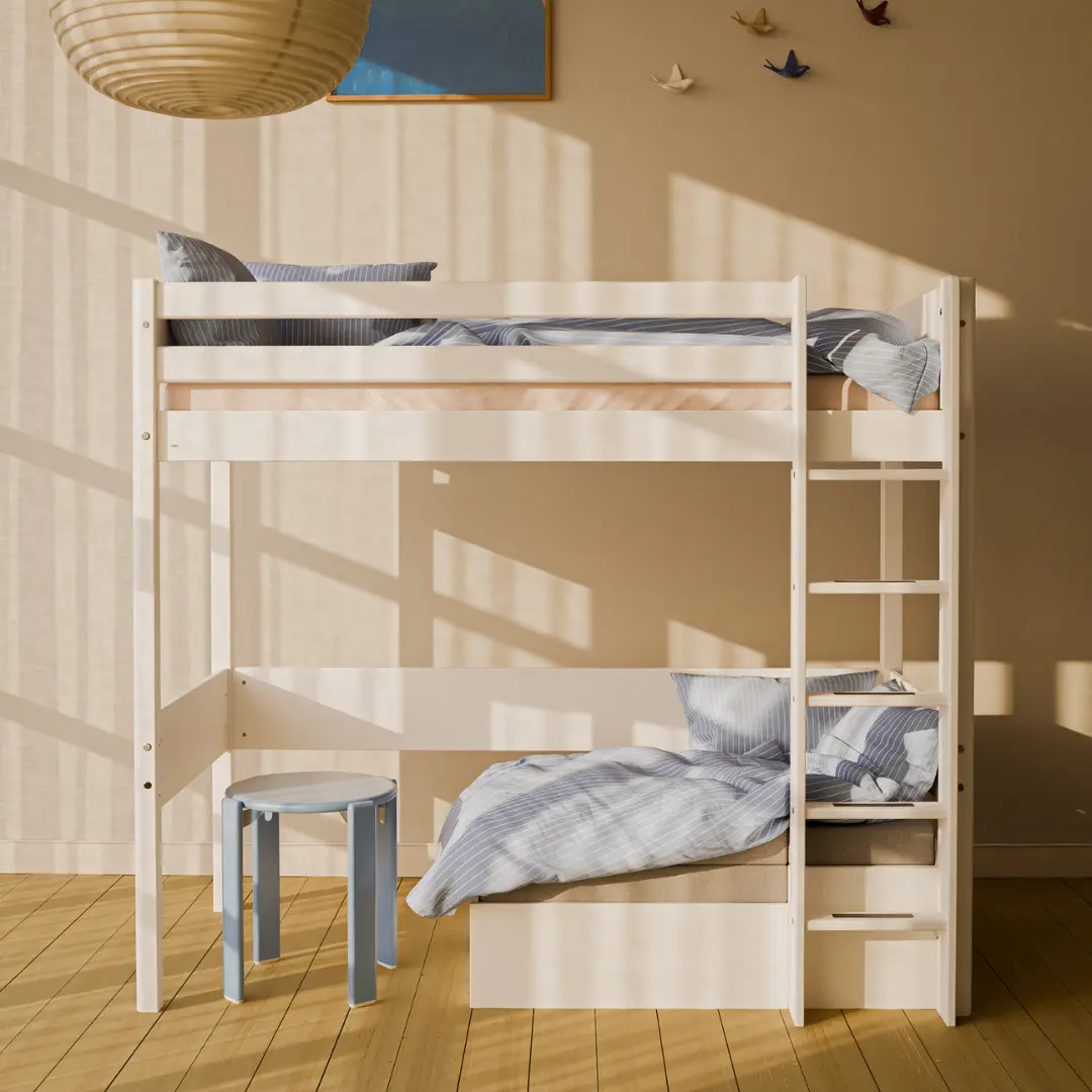 High bed with sofa and sofa mattress, 90x200 cm
